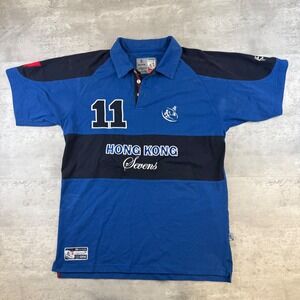 Kukri Hong Kong Sevens Rugby Polo Shirt Mens Large Blue Black Jersey 11 Dragon